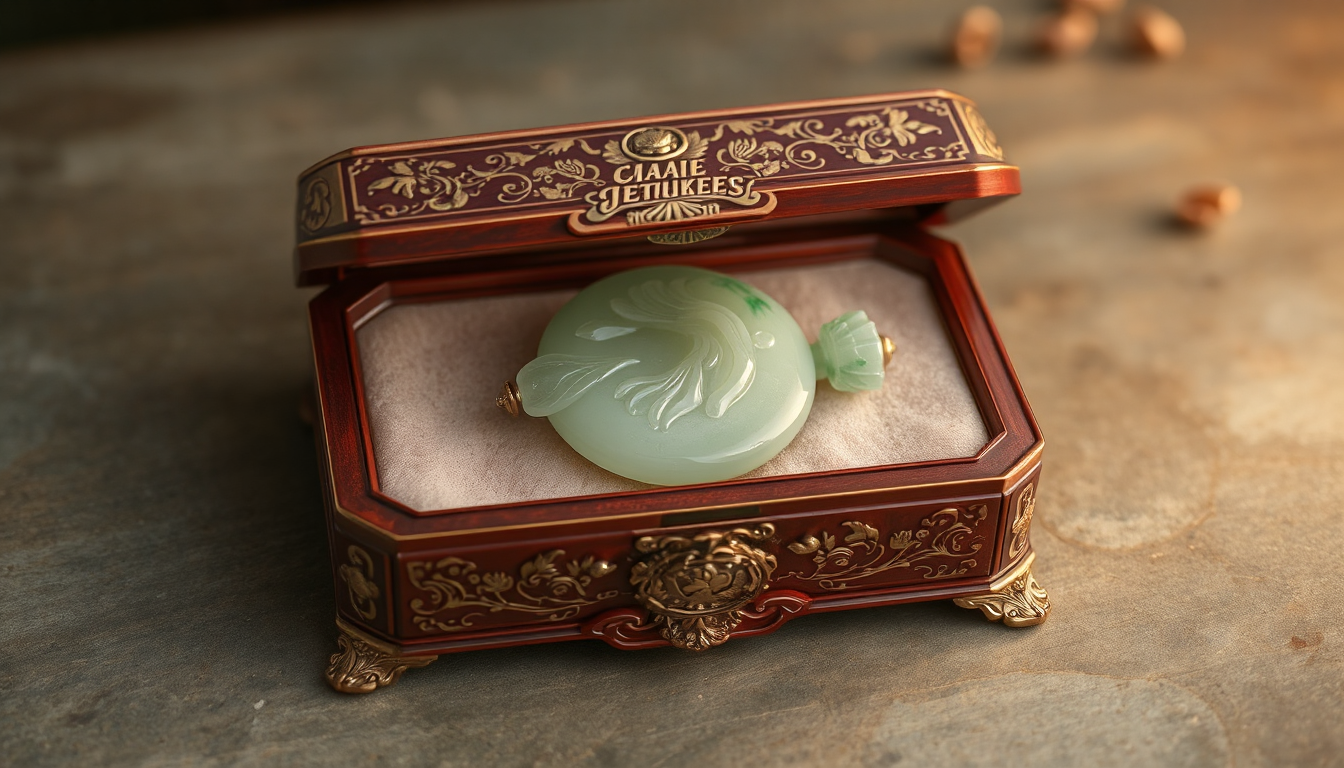 chinese jewelry box with jade