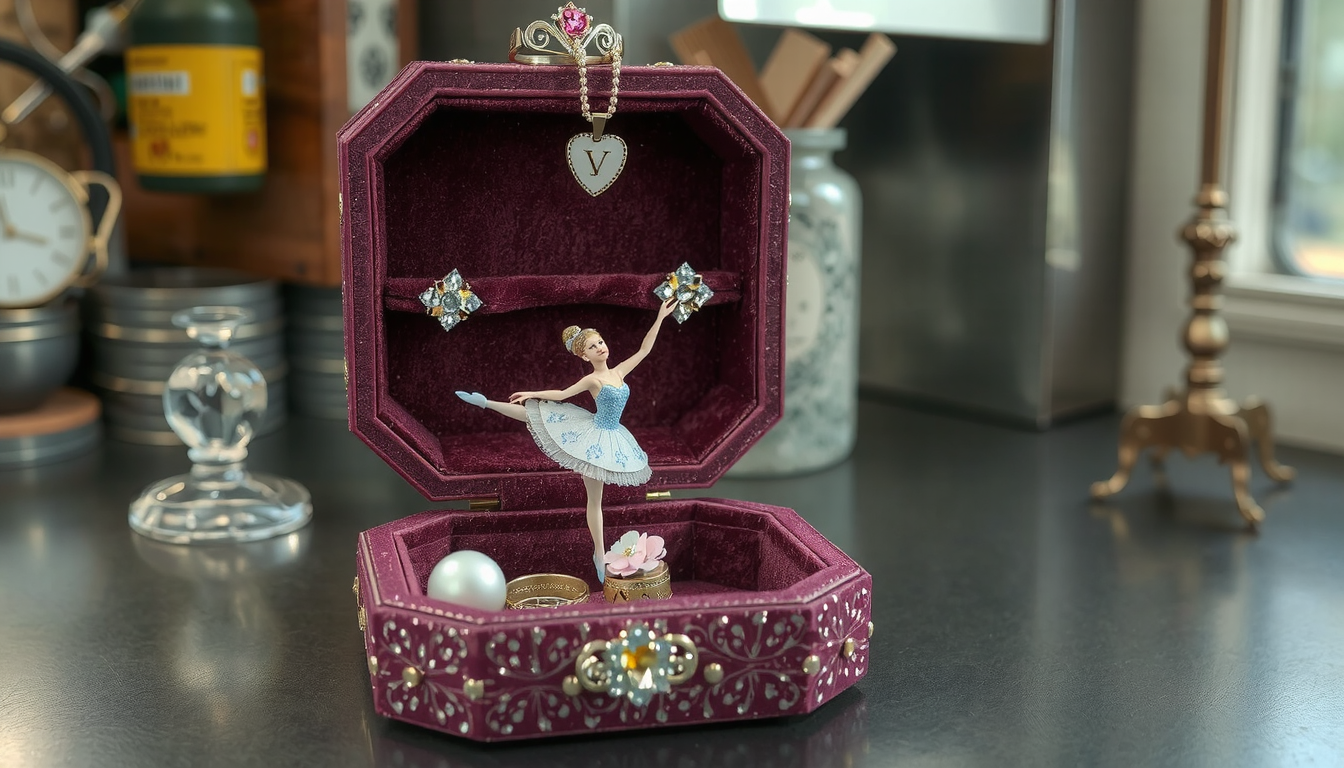 personalized ballerina musical jewelry box