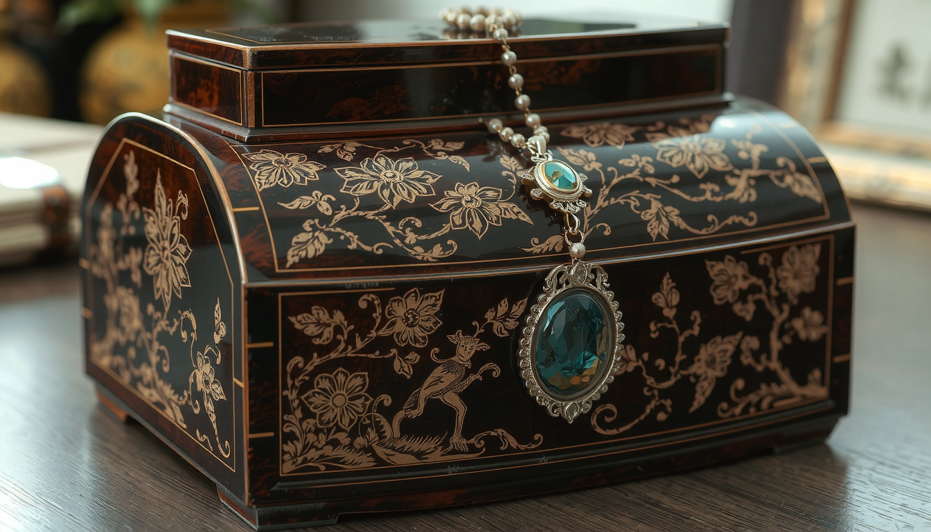 vintage chinese lacquer jewelry box