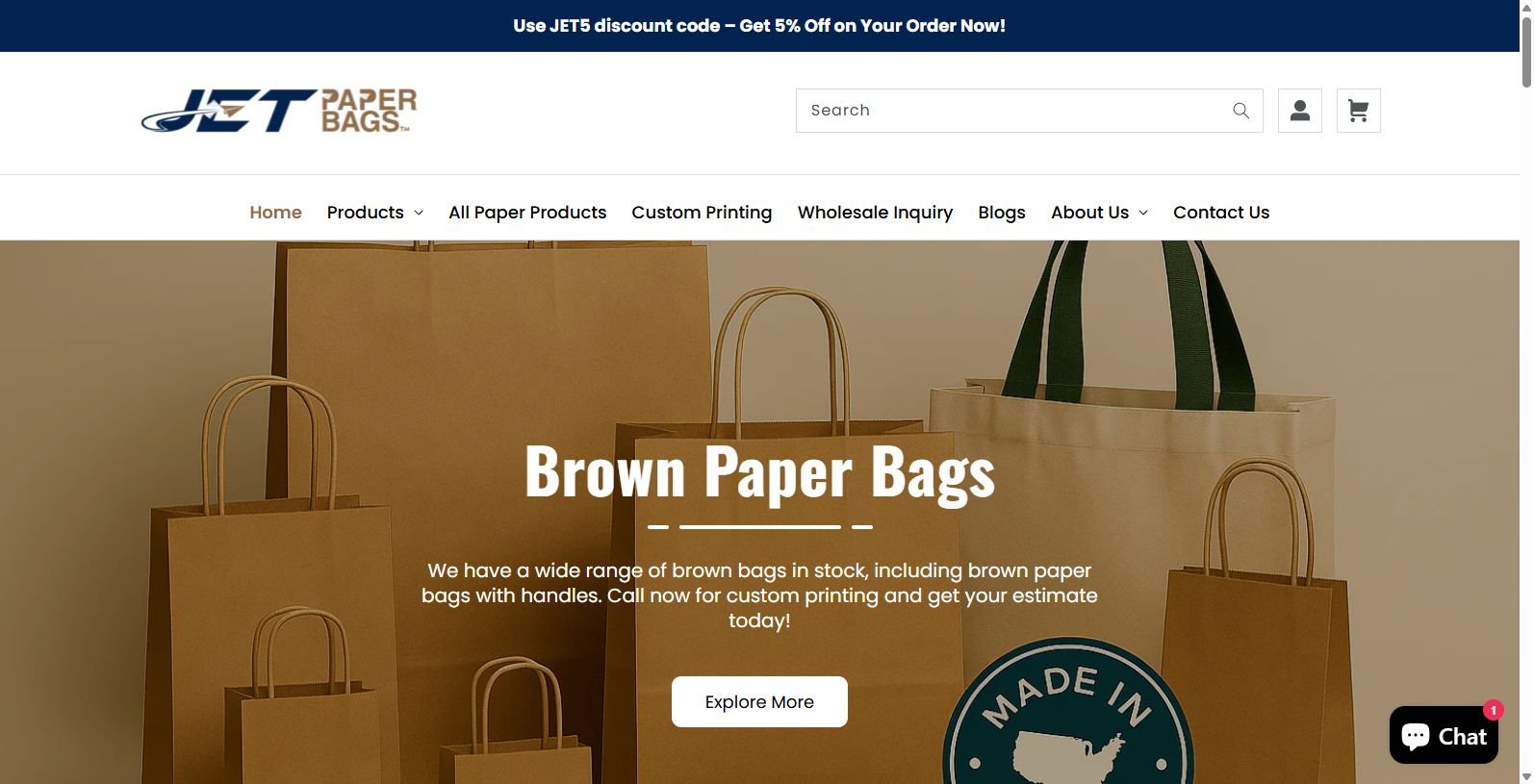 Jet Paper Bags: Your Go-To for Wholesale Packaging Solutions