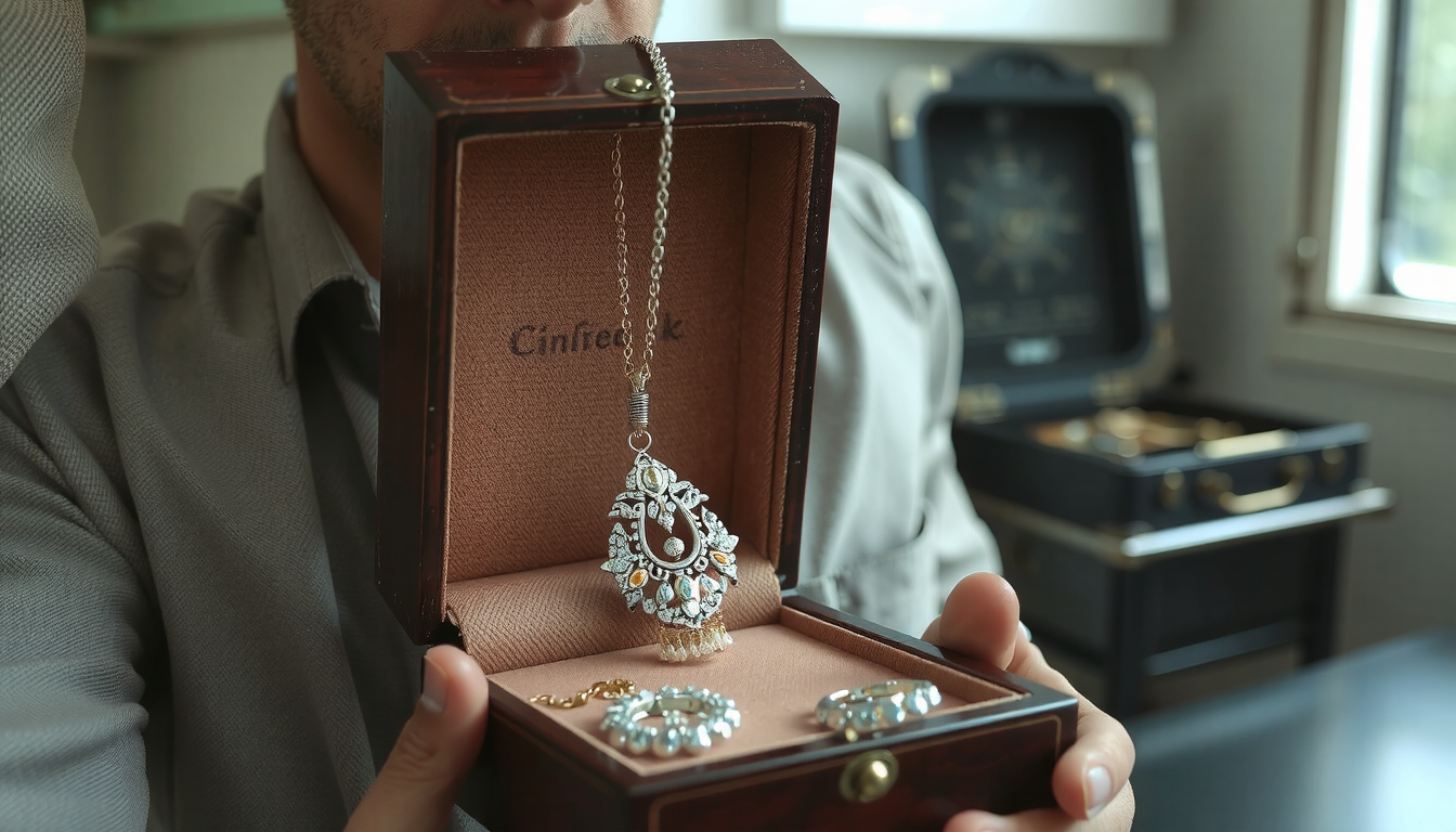 how to put necklace in jewelry box